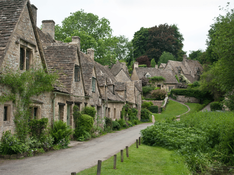 Stone cottages in Bibury, the Cotswolds, England
