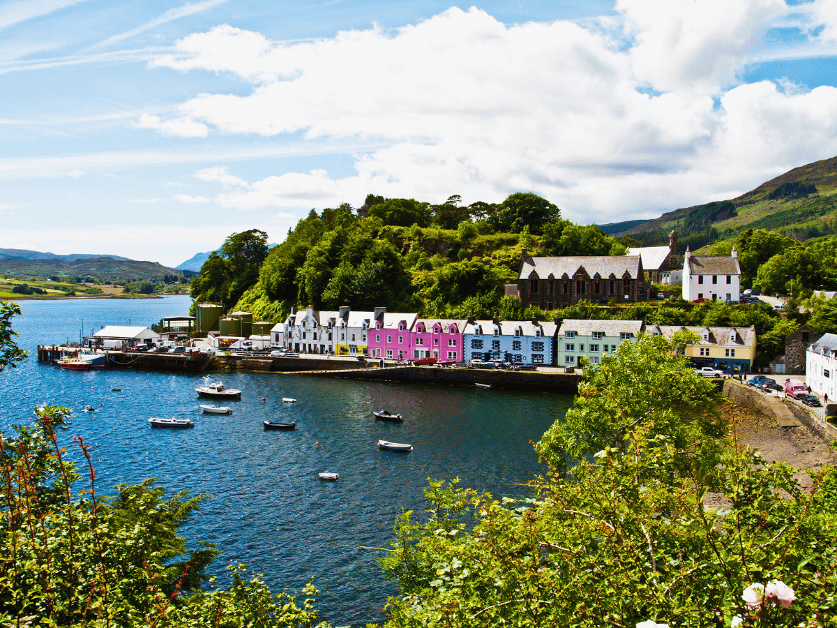 Scotland 9 Colourful waterfront buildings and harbour on the Isle of Skye