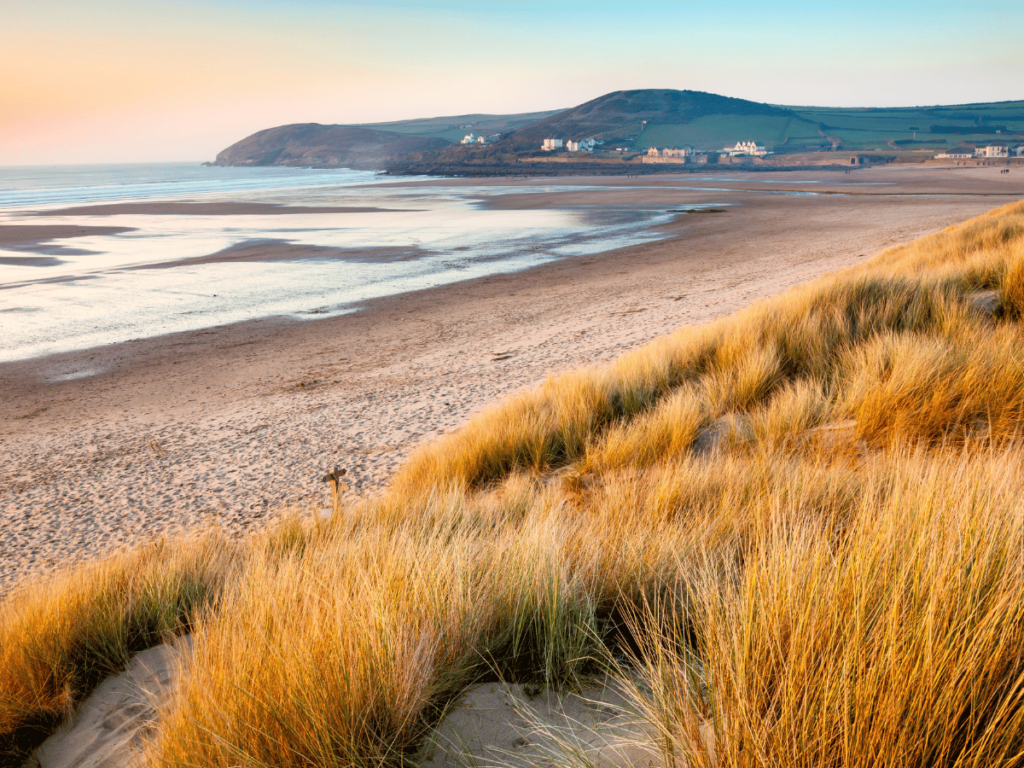 Coastal scenery in Croyde Devon England